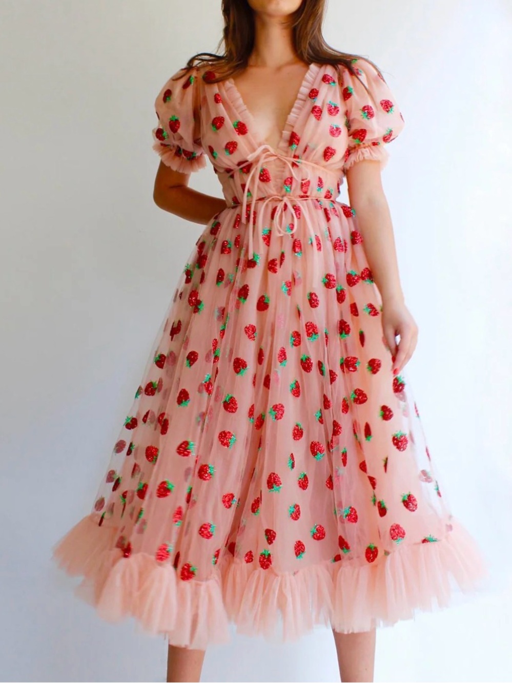 Lirika Matoshi STRAWBERRY MIDI DRESS